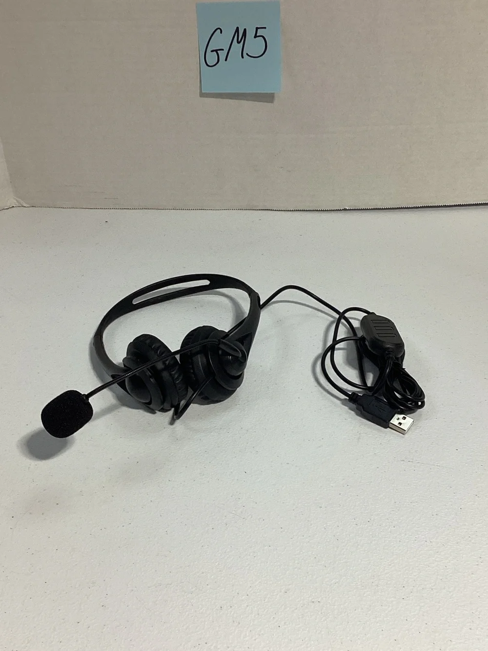 Wired USB Headset with Boom Microphone - Black